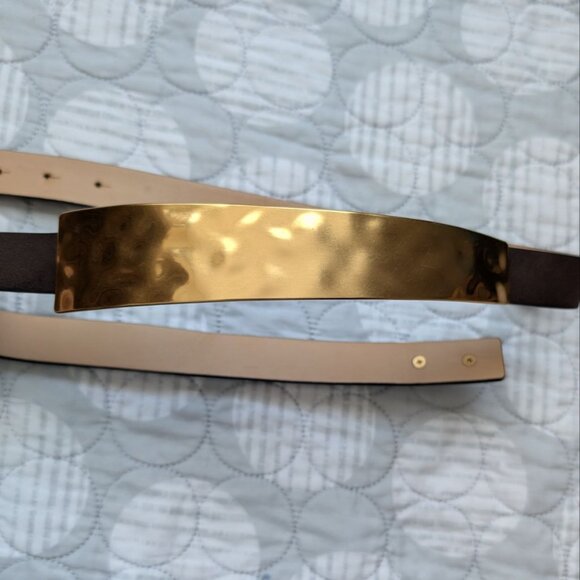 Women`s Waist Belt with Gold Metal Plate Size 14 main image 12